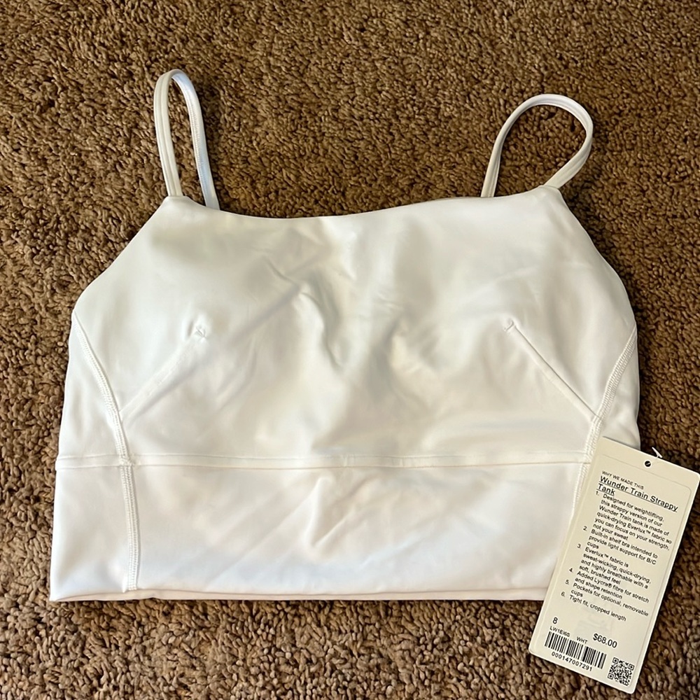 Lululemon Wonder Train Strappy Tank White Size 8